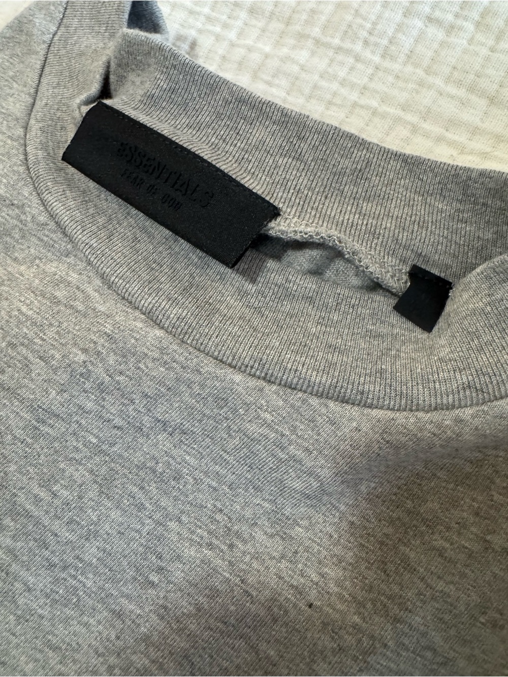 Essentials Grey Crewneck Tee with Black Neck Label - Picture 5 of 5